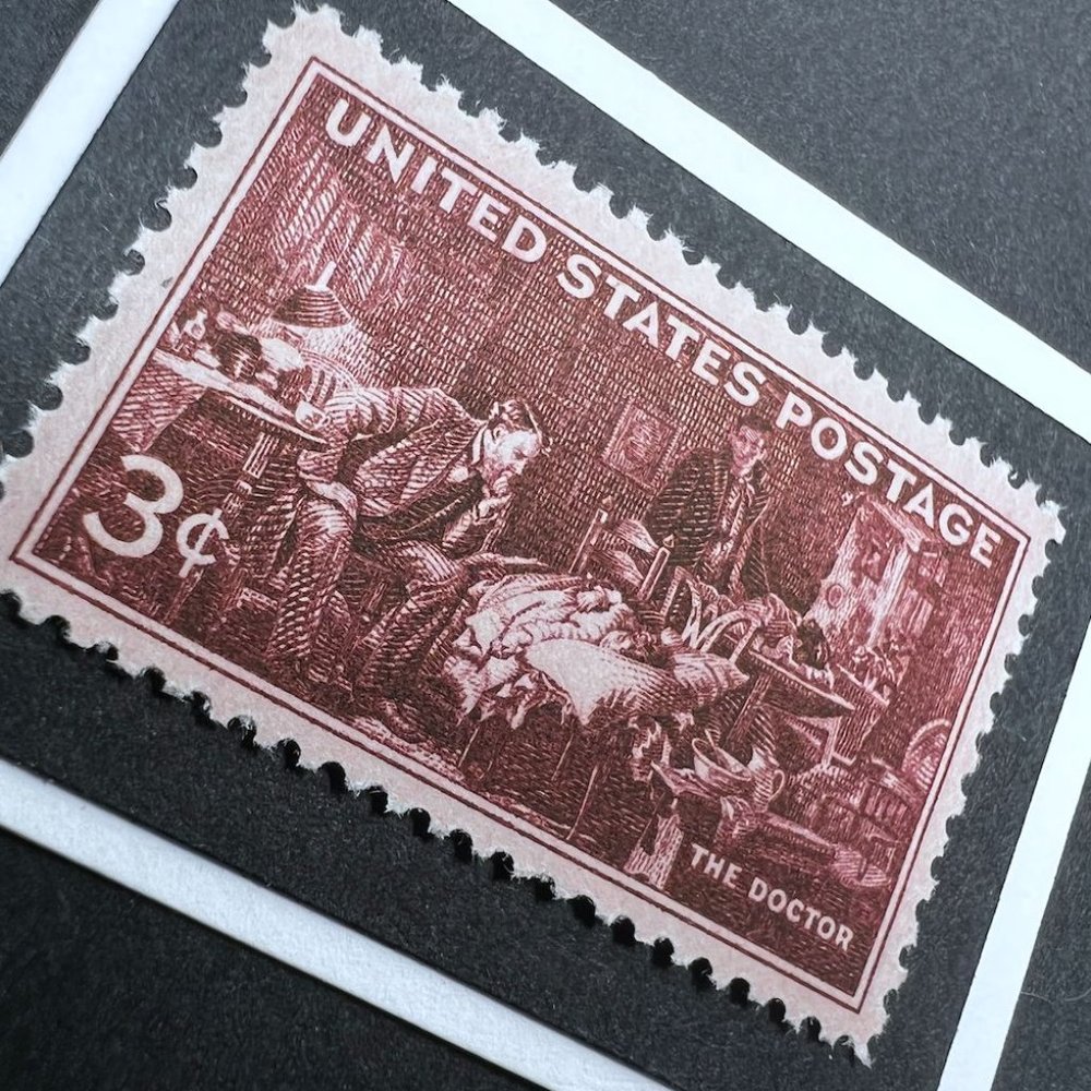 Doctor Framed Postage Stamp Art 4x4 USA #949